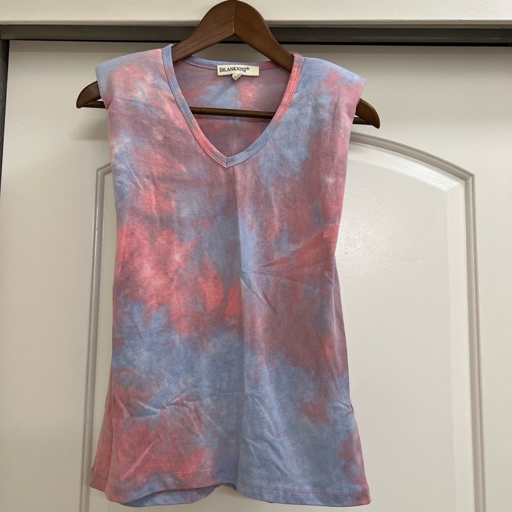 NWOT Blank NYC Tie Dye Padded Shoulder Muscle Tank
